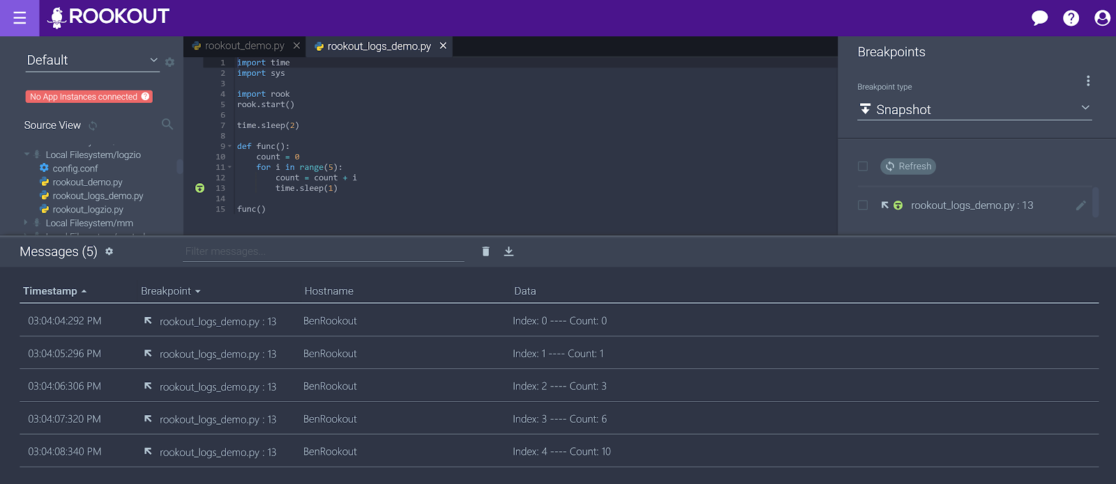 you can simply set your breakpoints by clicking next to the line number