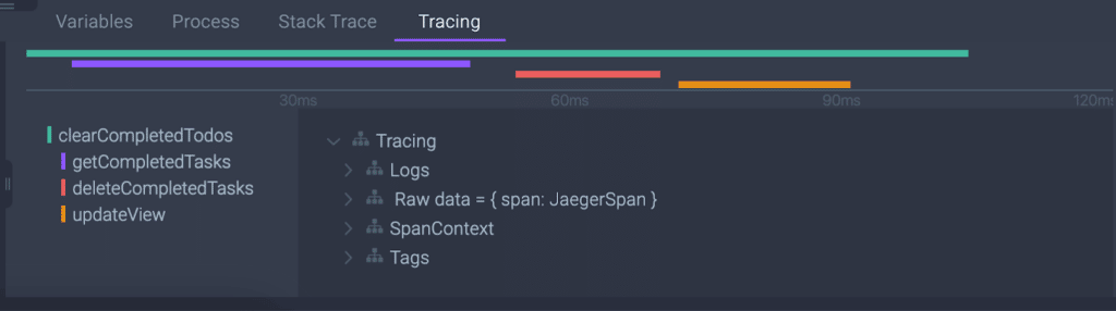 Tracing Timeline Visualization in the Rookout Web-IDE